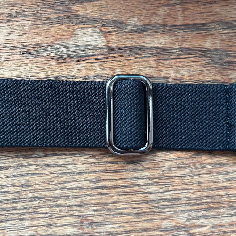 Black Maledan Stretchy Solo Loop Apple Watch Band 38, 40, 41, 42, 44, 45, and 49